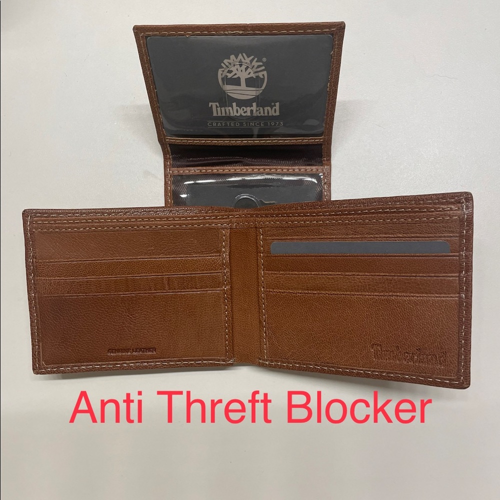 TIMBERLAND 💯Genuine Leather RFID Blocking Passcase Security Men Wallet